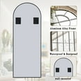 thumbnail image 6 of BEAUTYPEAK 69"x 25" Arched Full Length Mirror Windowpane Mirror Wall-Mounted,Black, 6 of 6