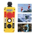 thumbnail image 1 of Crane Crane Hoist Controller Push Button Switch Water Resistant 2 Key IP68 Industrial Remote Control with Emergency Stop, 1 of 7