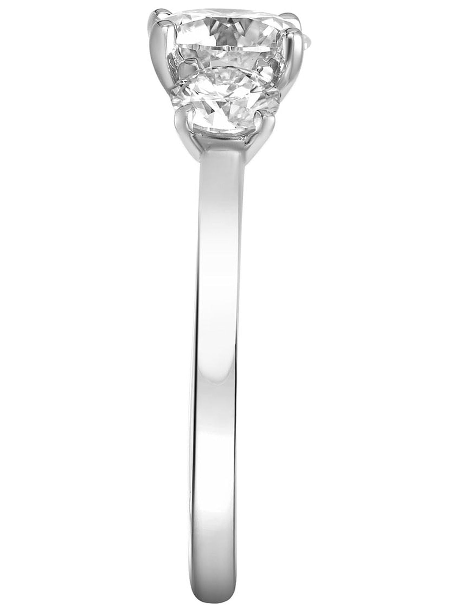 2 Carat DEW Moissanite 10K White Gold Three-Stone Engagement Ring