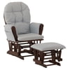 Storkcraft Hoop Glider and Ottoman Black with Light Blue Cushions
