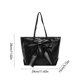 thumbnail image 3 of Bolso de mano con lazo grande para mujer, bolso de hombro de gran capacidad, bolso de mano con textura avanzada, que combina practicidad y moda, bolso de mano de PU para mujer., 3 of 7