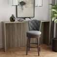 thumbnail image 6 of Hillsdale Furniture Edenwood Wood Bar Height Swivel Stool, Chocolate with Smoke Gray Fabric, 6 of 6