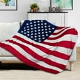 thumbnail image 2 of US Flag Patriotic Blanket - American National Flag Throw Blanket for Sofa Couch Bed, Soft Microfiber Fleece Reversible, USA Military Veteran July 4th Gift - 50 x 60 Inches US Flag, 2 of 6