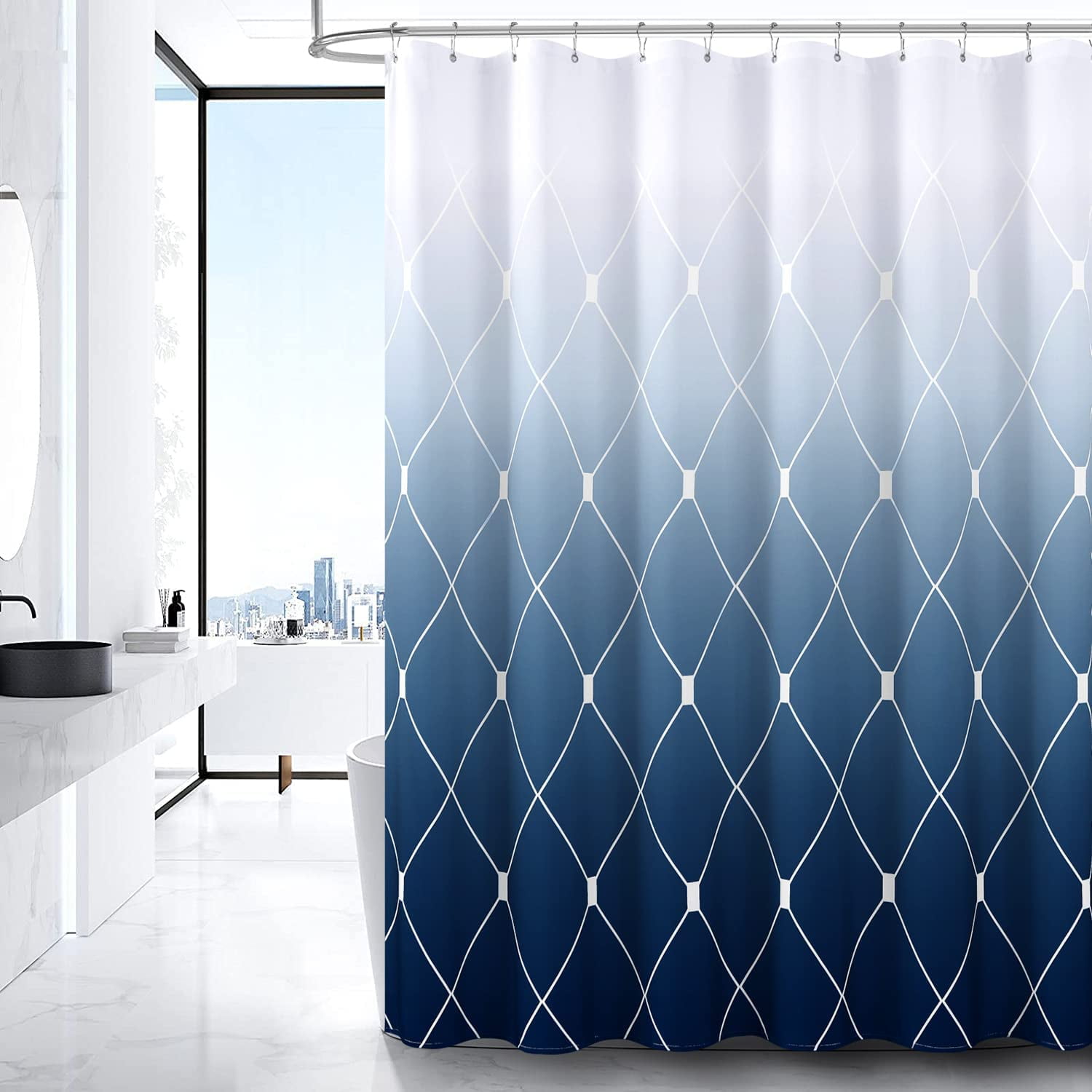 Blue Shower Curtains for Bathroom Blue and White Shower Curtain
