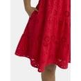 thumbnail image 2 of Time and Tru Women's Sleeveless Eyelet Dress, Sizes XS-XXXL, 2 of 5