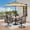 Black &Brown-gray & Beige, variant on 6-Piece Outdoor Patio Dining Set with 10 ft Umbrella, Swivel Textilene Chairs & Wood-Grain Patio Table for 4 People, Brown-Gray & Beige