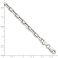 thumbnail image 3 of White Sterling Silver bracelet Chain style Cable Open Link Diamond-cut 8 in 5.5 mm, 3 of 3