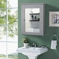 thumbnail image 3 of YANG2 Bathroom Cabinet with Mirror, Mirrored Wall-Mounted Storage Medicine Cabinet w/Single Door & Adjustable Shelf in 5 Positions, Multipurpose Wall Cabinet for Bathroom-Grey, 3 of 9