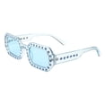 thumbnail image 2 of Geometric Rectangular Sunglasses Women's Colorful Rhinestone Shades UV400 Blue, 2 of 4
