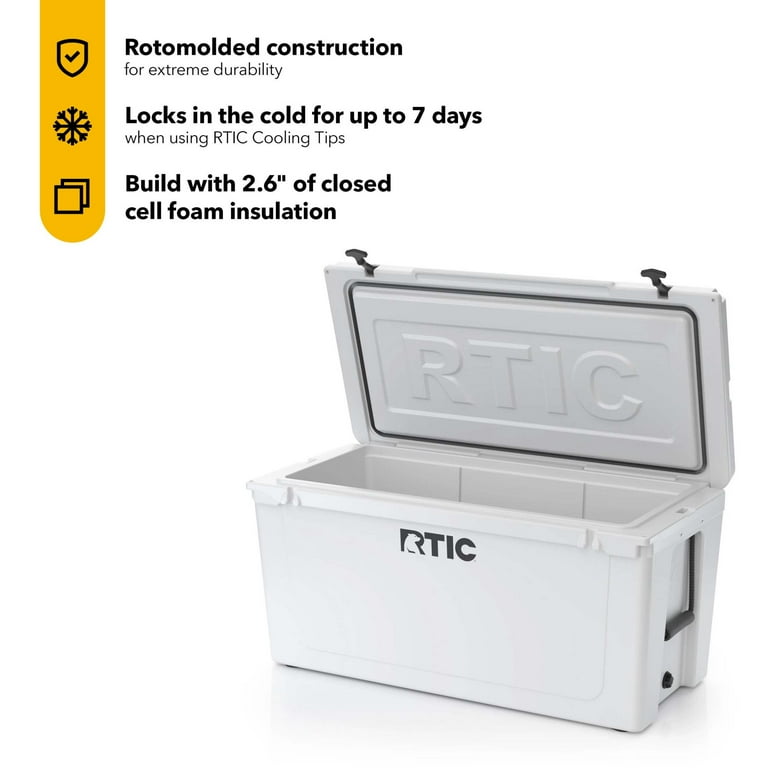 RTIC Huge 145 QT Ultra-Tough Rotomolded Cooler, White, Fits 195