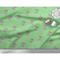 thumbnail image 2 of Soimoi Moss Georgette Fabric Stripe & Cat Animal Printed Fabric 1 Yard 42 Inch Wide, 2 of 3