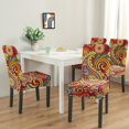 thumbnail image 2 of Decorative Vintage Paisley Bohemian Dining Chair Covers Set of 4 Colorful Floral Ethnic Retro Pattern Washable Polyester Stretch Slipcovers Removable Protector for Farmhouse Dining Room, 2 of 7