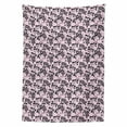thumbnail image 2 of Botanical Tablecloth, Abstract Forget Me Not Inflorescence Burgeoning Twigs Gentle Spring, Rectangle Satin Table Cover for Dining Room and Kitchen, 60" X 84", Pale Pink Black Taupe, by Ambesonne, 2 of 2
