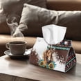 thumbnail image 4 of SEANATIVE Southwest Aztec Tissue Box Cover Horse PU Leather Rectangular Tissue Box Holder Sunflower Decorative Tissue Holder Organizer for Bathroom Vanity Countertop Night Stands Office Desk & Car, 4 of 7