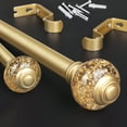 thumbnail image 4 of KAMANINA 7/8" Adjustable Single Curtain Rod with Translucent Finial, 28 - 48", Gold, 4 of 8