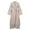 Beige, variant on Women Chiffon Muslim Dress Solid Middle East Arabian Robe Islamic Open Front Abaya Long Sleeve Flowy Maxi Cardigan Dress