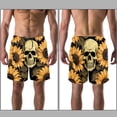 thumbnail image 3 of luoweisi Men's Beach Shorts Quick Dry Swim Trunks with Mesh Lining Sunflower Skull L, 3 of 5