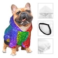 thumbnail image 3 of Fotbe Glitter Rainbow Print Small Dog Sweater Hoodies Pet Grey Hooded Soft Fleece Sweatshirts with Pocket Fall Winter Puppy Cat Sweaters Warm Clothes-Medium, 3 of 7