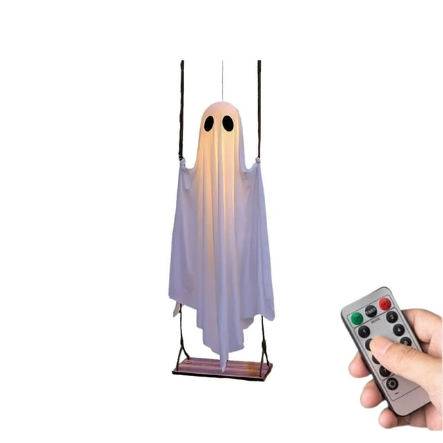Large Halloween Hanging Swing Animated Light Up Decorations With Remote Control Outdoor Indoor For Party Primitive Christmas Garland Easter Ceramic Decorations Book Lovers Stained Glass Panel Cake