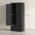 thumbnail image 3 of HOMCOM 69" Tall Kitchen Storage Cabinet with Adjustable Shelves, Black, 3 of 10