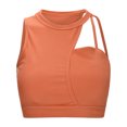 thumbnail image 5 of Cathalem Sports Bra Set Racerback Bra Workout Crop Tops Longline Yoga Bra Push up Plus Size,Orange M, 5 of 5