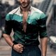 thumbnail image 1 of Camisa de diseño de lujo para hombre, con solapa y botones, para fiestas, de moda, suave y cómoda, para primavera, verano y otoño, 1 of 6