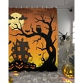 thumbnail image 2 of Halloween Shower Curtain Set ，Waterproof Fabric Shower Curtains Castle Moon Bald Tree Shower Curtains for Bathroom,Bathroom Decor 60"x72", 2 of 6