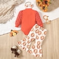 thumbnail image 4 of Ydojg Girls Thanksgiving Day Outfit Set Long Sleeve Romper Bodysuit Cartoon Prints Bottoms Pants Red 3-6 Months, 4 of 8