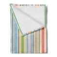 thumbnail image 2 of Geometric Soft Flannel Fleece Blanket, Pastel Colored Vertical Lines with Barcode Pattern Abstract Geometric Composition, Cozy Plush for Indoor and Outdoor Use, 60" x 80", Multicolor, by Ambesonne, 2 of 5