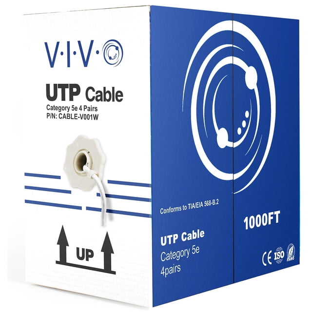 Cable Ethernet VIVO CCA Cat5e 24 AWG 305 m UTP blanco