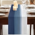 thumbnail image 3 of Table Runners 120 Inches Long Dress Scarves, Navy Blue Ombre Farmhouse Coffee/Dining/Kitchen Table Runner for Living Room, Modern Abstract Art Texture 13x120 Inch, 3 of 9