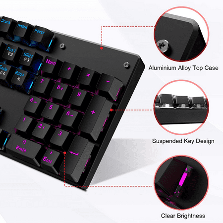 Gaming Keyboard Gaming Mechanical Keyboard With 104 Keys Wired Led Backlit Game Keyboards For Computer Gamer And Worker Green Shaftkey Walmart Canada