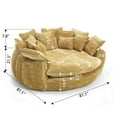 thumbnail image 3 of AENKYO 81" Oversized Double Loaf Sofa Bed for 2, Fluffy Cloud Round Chaise Lounge Chair with Memory Foam & 14 Pillows, Upholstered Deep Seat Daybed for Living Room, Bedroom, Yellow, 3 of 8