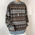 thumbnail image 1 of Qertyioot Discount Pull pour Hommes Casual Tricot Large Col Rond Losange, 1 of 7
