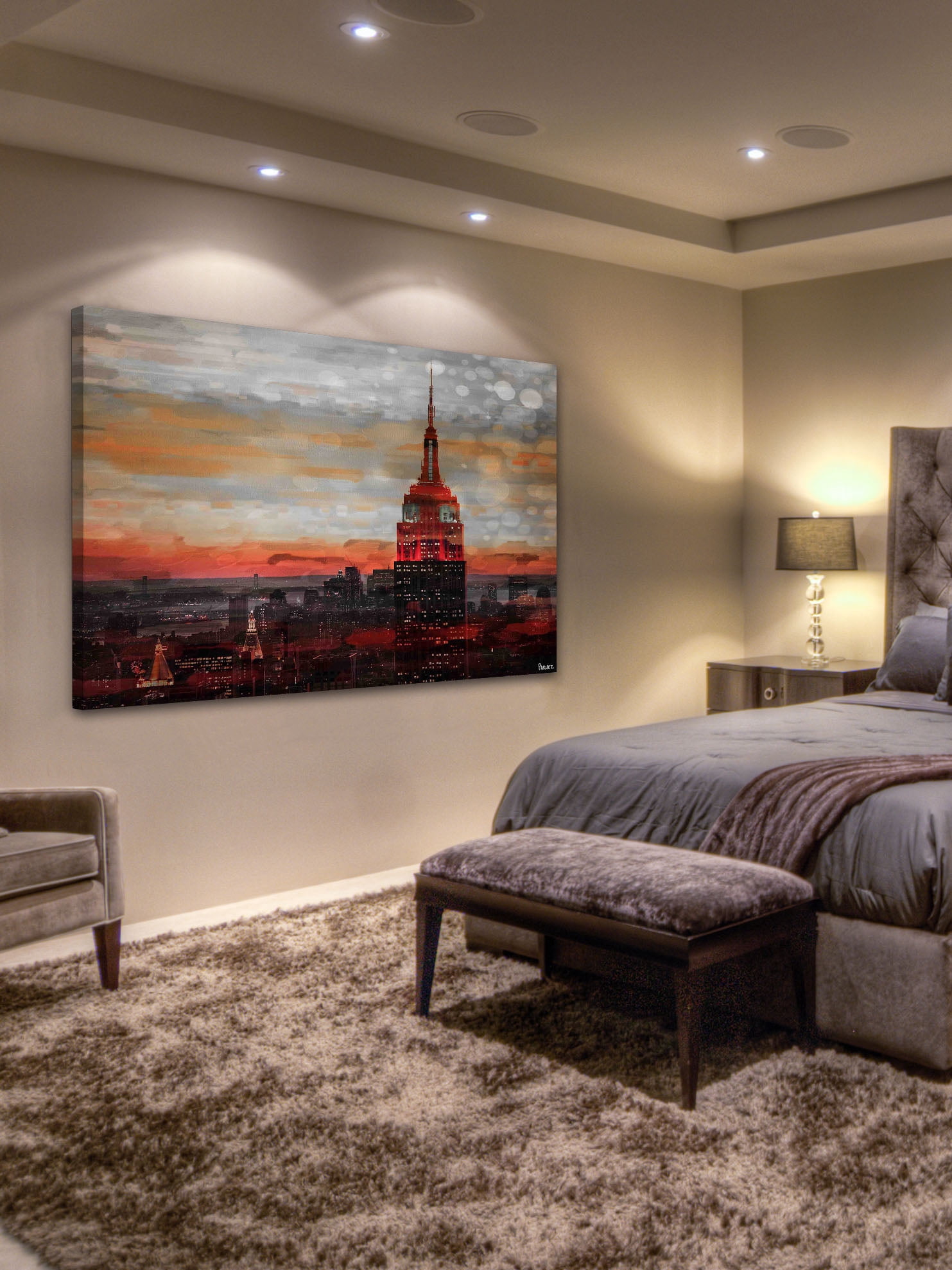 Parvez Taj "Red Hot NYC" Print on Canvas