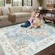thumbnail image 2 of Alfombra Vhong, lavable, estilo bohemio, vintage, moderno, azul pálido, 160 x 230 cm, 2 of 6