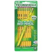 Ticonderoga Wood-Cased Pencils, Pre-Sharpened, 2 HB Soft, Yellow, 10 Count
