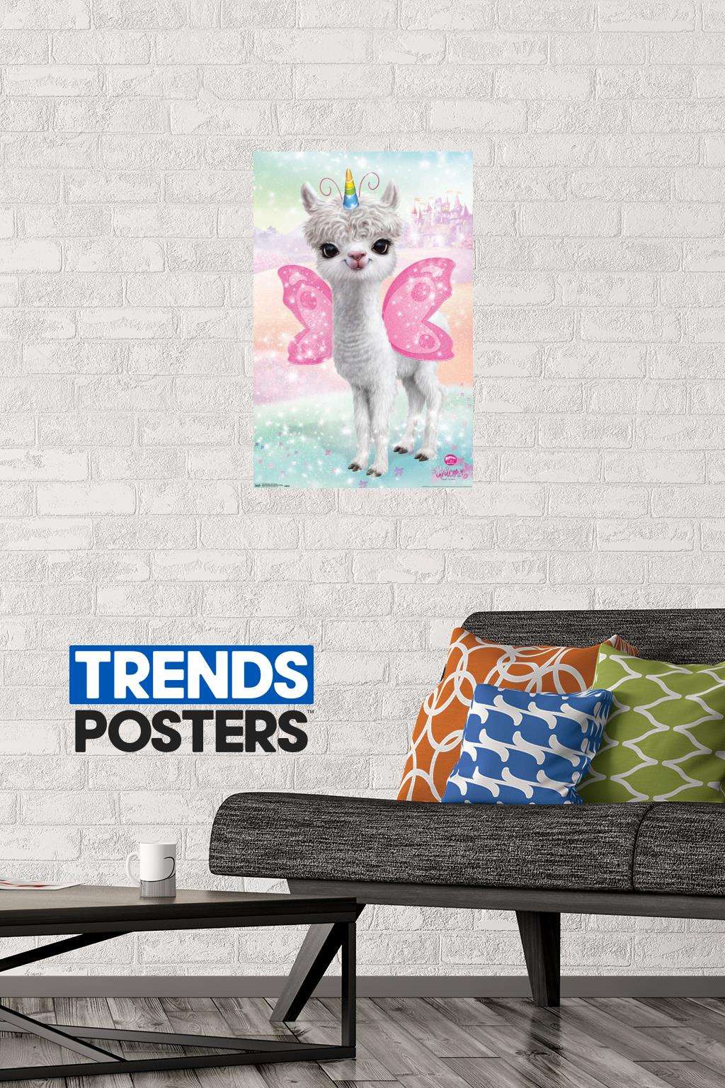 Animal Club - Lama Unicorn Wall Poster, 14.725" x 22.375"