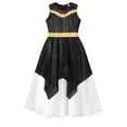 thumbnail image 3 of Haitryli Kids Girls Liturgical Praise Dance Dress Full Length Worship Costume Lyrical Dancewear Black 6, 3 of 5