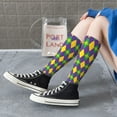 thumbnail image 5 of Honeii Mardi Gras Print Long Socks,Novelty Design Socks Gift for Men and Women,Crew Socks,Calf Socks, 5 of 6
