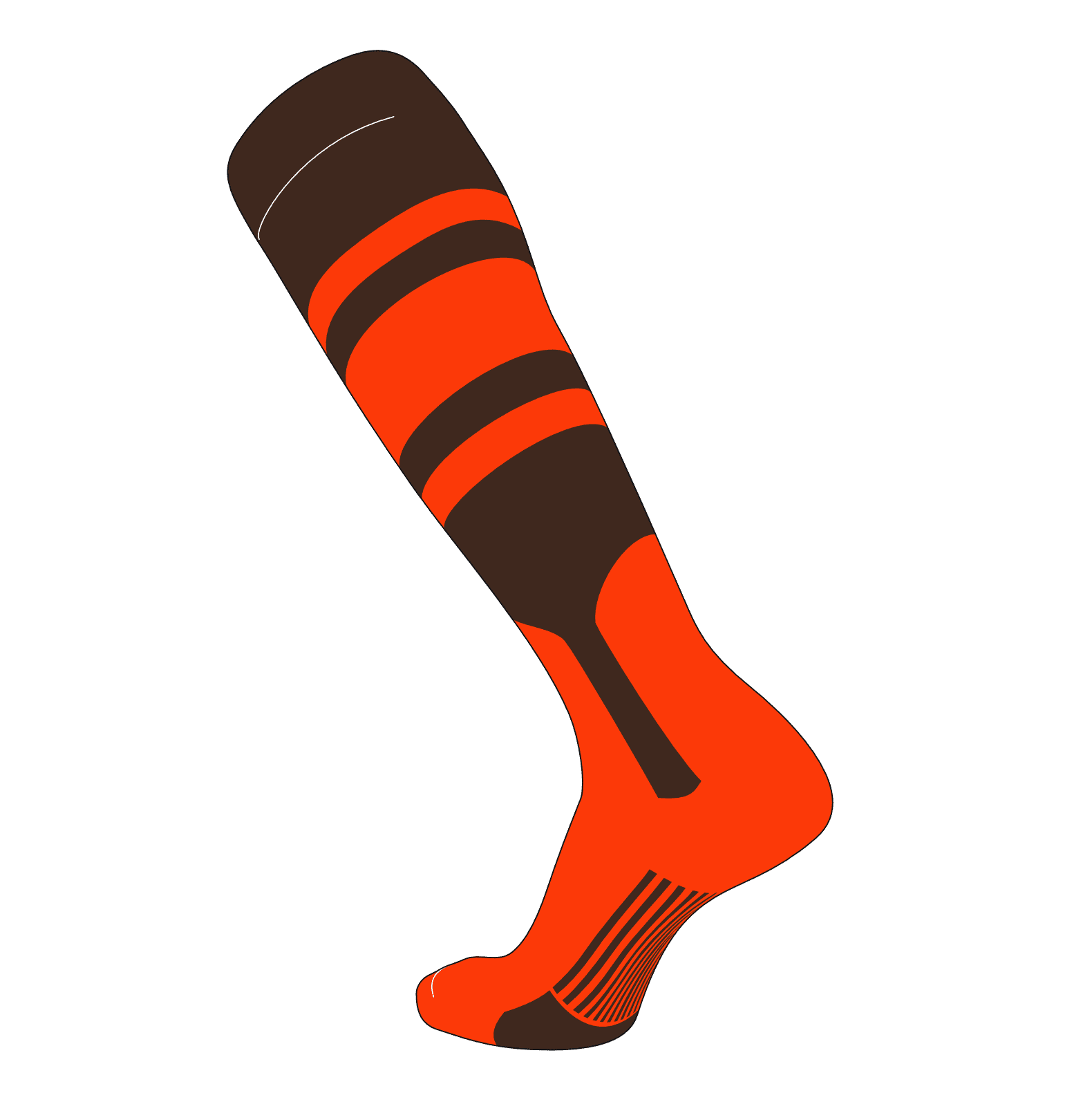 TCK Elite Baseball Knee High Stirrup Socks Orange Brown C, 7in Orange 
