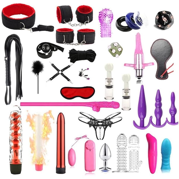 38PCS BDSM Bondage Slave Restricciones Juegos para adultos Juguetes sexuales Esposas