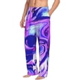 thumbnail image 6 of Salouo Swirl Print Blue Purple1 Print Pajama Pants for Men, Lounge Pants Elastic Waistband Casual Men's sleepwear Loungewear Sleep Pajama Pant -Medium, 6 of 7