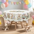 thumbnail image 4 of Round Easter Tablecloth Polyester Waterproof Stain Resistant Table Cover 152Cm for Easter Holiday Party Dining Room Kitchen, 4 of 7
