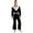 Black, variant on Mens Shiny Metallic Overalls Disco Jumpsuit Tassel Fringe Bell Bottom Rompers Dancewear Colorful L