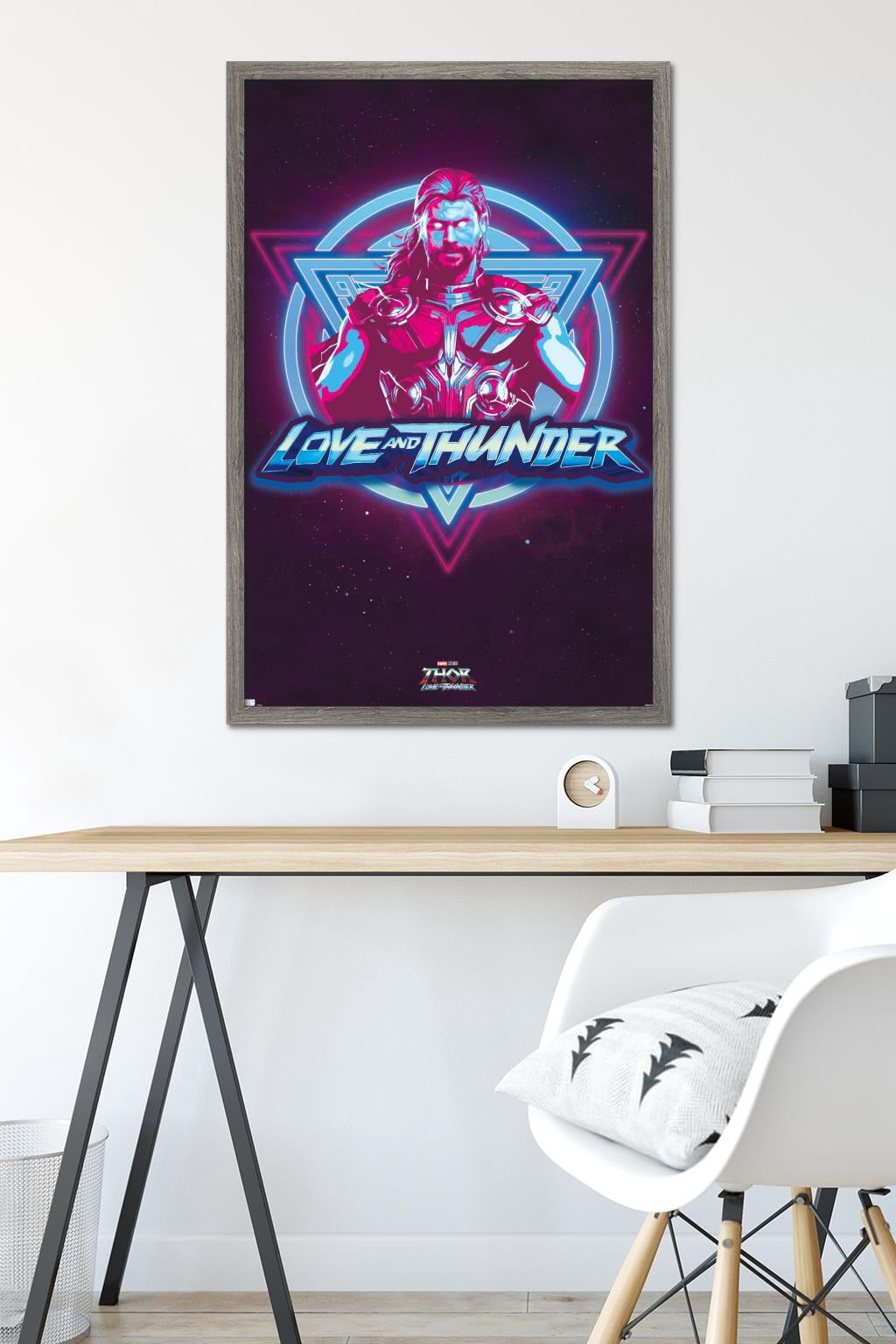 Marvel Thor: Love and Thunder - Vaporwave Wall Poster, 22.375" x 34" Framed