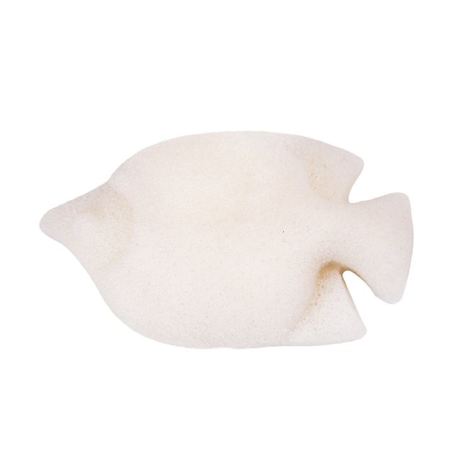Esponjas para el cuidado del cuerpo y el rostro Natural, para lavar la cara, con forma de pez, secas (blancas)