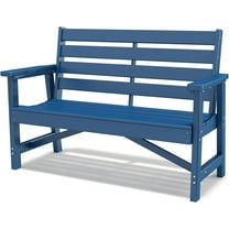 GREENVINES Outdoor | HDPE | Garden Benches | Weatherproof | for Outdoors Patio Park Porch Outside Backyard | 2-Person | Blue