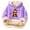 A-Purple386, variant on XUELUO Little Girls Hoodies Long Sleeve Drawstring Hood Fleece Lined Cow Snowflake Print Tops For Cold Weather Warm Soft Clothes