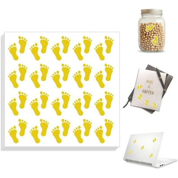 Peacoblue 400pcs Waterproof Self-Adhesive Stickers 0.6 x 0.8 Inch Footprint for Scrapbooking Planner Calendar Journaling Gift Decor Classroom Rewards Laptop Fun Vinyl Stickers for Students Adult DIY